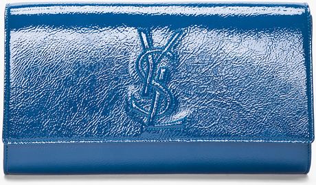 Yves Saint Laurent Chinese Blue Belle De Jour Clutch in Blue - Lyst