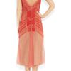 Alberta Ferretti Beaded Silkchiffon and Tulle Dress in Pink (coral) - Lyst