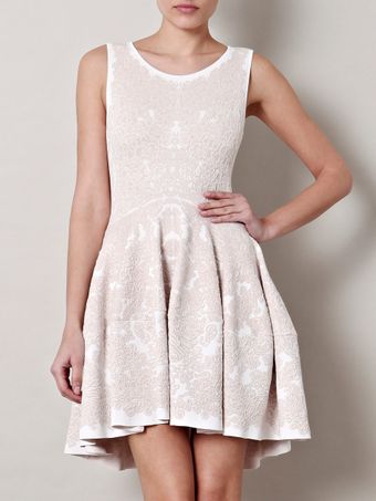 Alexander McQueen Barnacle Jacquard Knitted Dress - Lyst