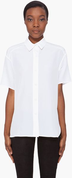 Alexander Wang White Silk Open Back Shirt - Lyst