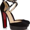Christian Louboutin La Favorita Suede Pumps in Black - Lyst