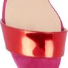 Christian Louboutin Djaldos 120 Leather And Suede Wedge Sandals in Pink (turquoise) - Lyst