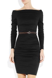 La Petite Salope Off The Shoulder Stretch Linen Blend Dress - Lyst