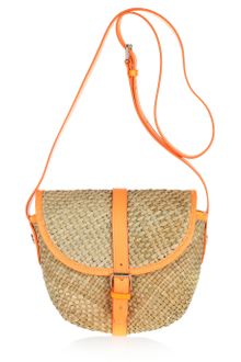 Marc By Marc Jacobs Preppy Straw Neon Pvc Trimmed Woven Shoulder Bag - Lyst