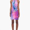 Mcq By Alexander Mcqueen Fireworks Print Drape Dress in Purple (multicolor) - Lyst