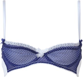  Blue Lagoon Silk Chiffon Plunge Bra 