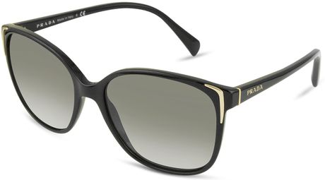 Prada Square Frame Plastic Sunglasses in Black - Lyst