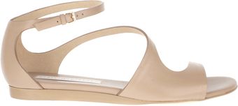  Faux Leather Flat Sandals 