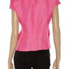 Giorgio Armani Ribbed Linen and Silkblend Top in Pink - Lyst