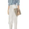 Giorgio Armani Pleated Slubsilk Pants in Silver - Lyst