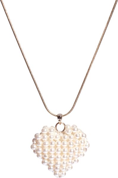 Puff Pendant Necklace From Topshop oasis pearl puff necklace in beige lyst Puff Pendant Necklace From Topshop oasis pearl puff necklace in beige lyst