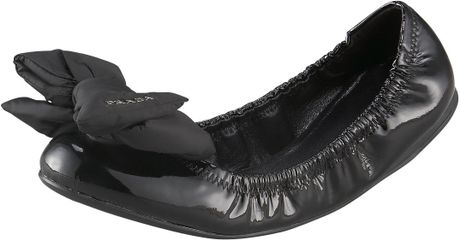 Prada Puffer Ballet Flat in Black - Lyst
