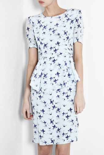 Project D By Dannii And Tabitha Phoebe Blue Bird Peplum Dress - Lyst