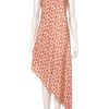 Topshop Red Leaf Print Asymmetric Dress in Red (off white) - Lyst