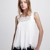 Catherine Malandrino Eyelet Tank in White (blanc) - Lyst