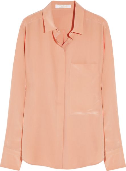 Chloé Brushedsilk Shirt in White - Lyst