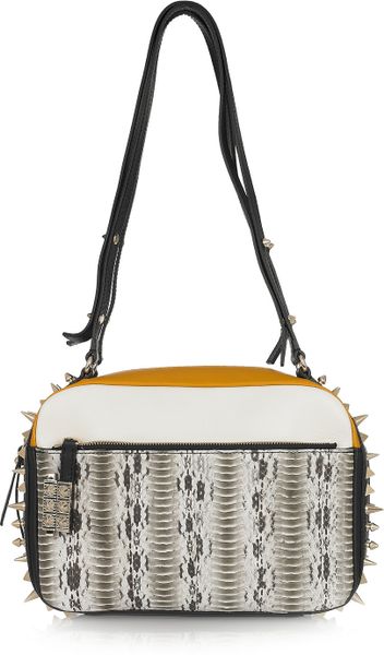 Christian Louboutin Roxane Studded Snake Shoulder Bag in Multicolor (snake) - Lyst