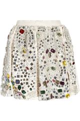Dolce & Gabbana Crystal Embellished Jacquard Skirt