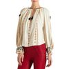 Isabel Marant Sequin Sleeve Blouse in Beige - Lyst