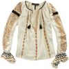 Isabel Marant Sequin Sleeve Blouse in Beige - Lyst