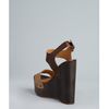 Lanvin Brown Two Tone Leather Wedge Heels in Brown - Lyst