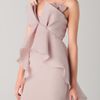 Marchesa Column Dress with Draped Bodice in Beige (oyster) - Lyst