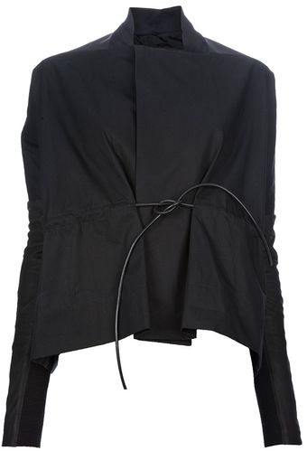 Rick Owens Leather Tie Jacket - Lyst
