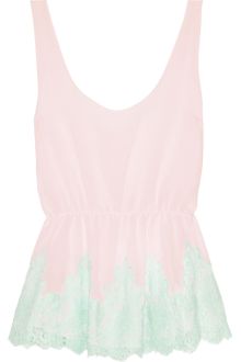 Rosamosario Caramella Lace and Silk Georgette Camisole - Lyst