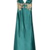 Rosamosario Classica Bellezza Long Silksatin Chemise in Green (turquoise) - Lyst