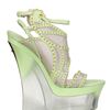Versace 160mm Studded Suede and Mesh Wedges in Green - Lyst