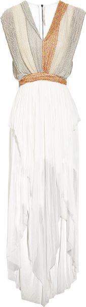 Willow Asymmetric Beadedoverlay Silk Dress in White - Lyst