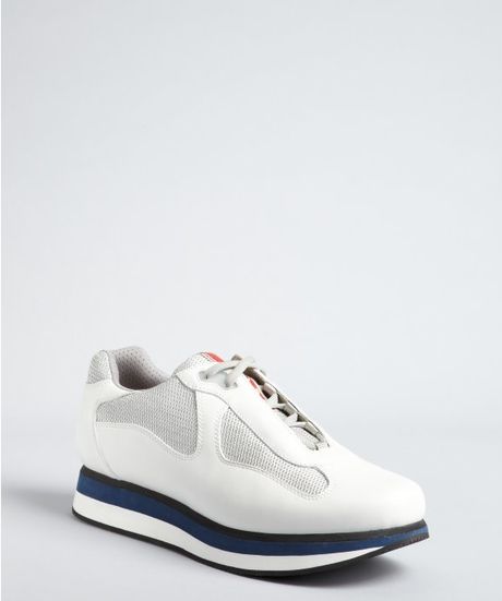 prada white mesh sneakers