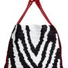 Roberto Cavalli Blackwhite Zebra Print Woven Straw Bag in Black - Lyst