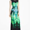 Roberto Cavalli Geometric Print Jersey Gown in Black (black green) - Lyst