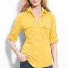 Sandra Ingrish Roll Sleeve Knit Shirt in Yellow (limon) - Lyst