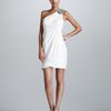 Shoshanna Beaded Melanee Oneshoulder Dress in White - Lyst