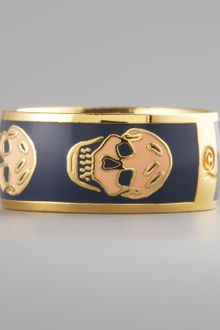 Alexander McQueen Skull Enamel Ring Navyblush - Lyst