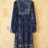Free People Vintage Blue and Silver Mid Length Dress in Blue - Lyst