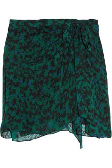 Vanessa Bruno Printed Silk Jacquard Mini Skirt - Lyst