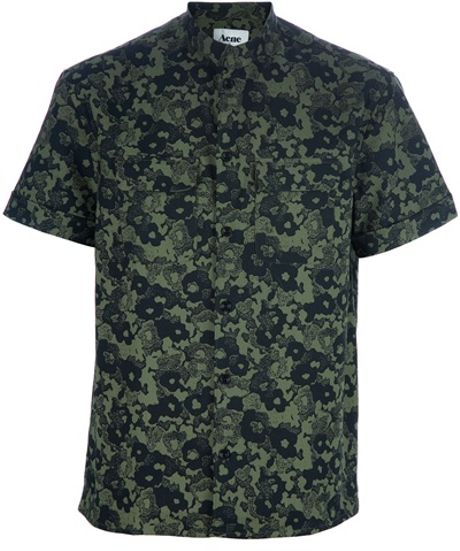 Acne Camo Print Shirt in Green for Men (camo) - Lyst