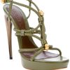 Alexander Mcqueen Leather Knotted Heel in Green - Lyst