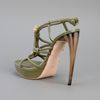 Alexander Mcqueen Leather Knotted Heel in Green - Lyst
