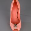 Alexander Mcqueen Peep Toe Pump in Orange - Lyst