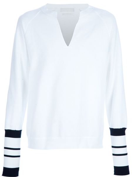 Alexander Mcqueen Vneck Sweatshirt in White for Men - Lyst