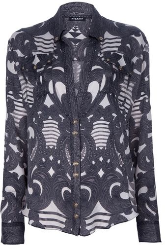 Balmain Long Sleeved Top - Lyst