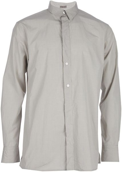 Bottega Veneta Crease Detail Shirt in Gray for Men (grey) - Lyst