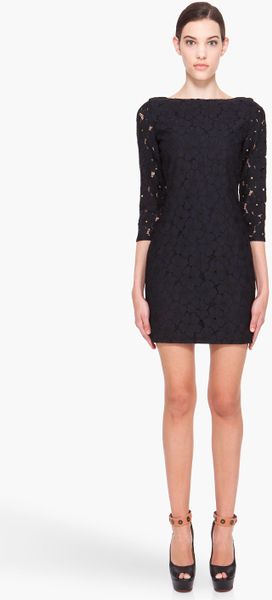 Diane Von Furstenberg Black Sarita Lace Flower Dress - Lyst