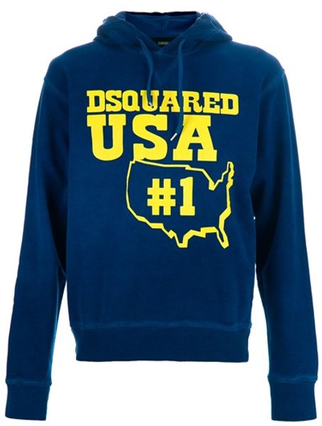 Dsquared2 Hooded Sweater in Blue for Men - Lyst