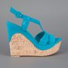 Gianvito Rossi Wedge Sandal in Blue (turquoise) - Lyst