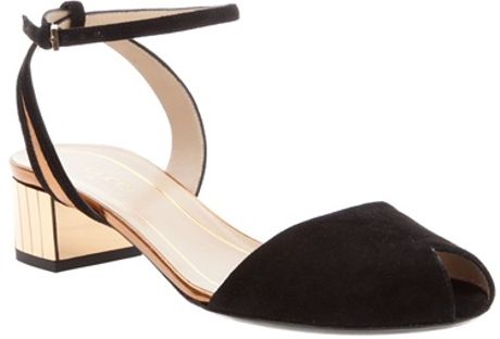Gucci Peep Toe Sandal in Black - Lyst
